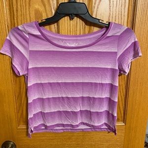 🌸Purple Striped Crop Top